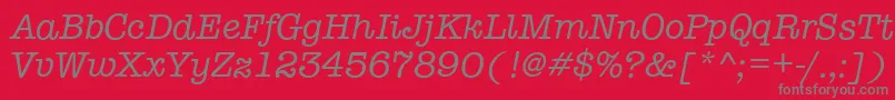 TypewriterItalic Font – Gray Fonts on Red Background