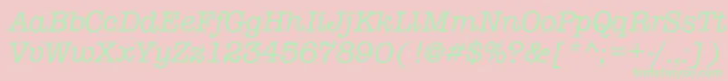 TypewriterItalic Font – Green Fonts on Pink Background