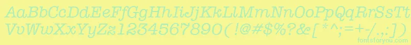 En savoir plus sur la police TypewriterItalic Police TypewriterItalic – polices vertes sur fond jaune