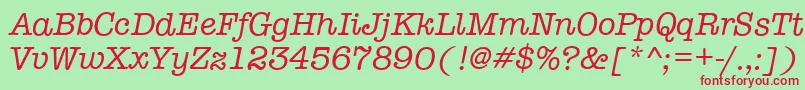 TypewriterItalic Font – Red Fonts on Green Background