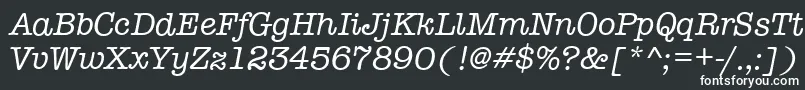 TypewriterItalic-Schriftart – Weiße Schriften auf schwarzem Hintergrund