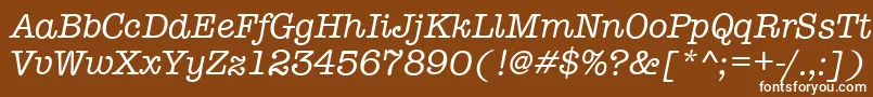 Шрифт TypewriterItalic – белые шрифты на коричневом фоне