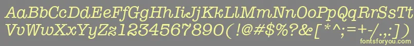 TypewriterItalic Font – Yellow Fonts on Gray Background