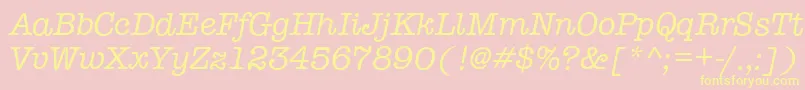 TypewriterItalic Font – Yellow Fonts on Pink Background