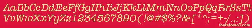 TypewriterItalic Font – Yellow Fonts on Red Background