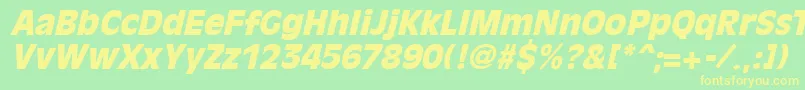フォントOliviaantiqueblackItalic – 黄色の文字が緑の背景にあります