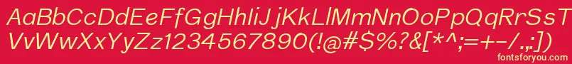 NuromItalic Font – Yellow Fonts on Red Background
