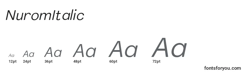 NuromItalic Font Sizes