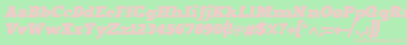 Merititalic4 Font – Pink Fonts on Green Background