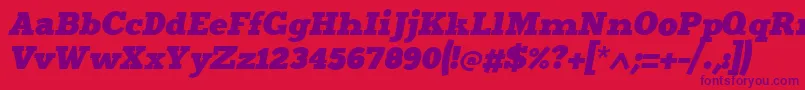 Merititalic4 Font – Purple Fonts on Red Background