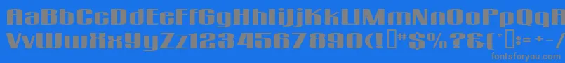 フォントGogoSquat – 青い背景に灰色の文字