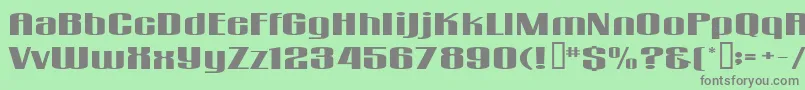 フォントGogoSquat – 緑の背景に灰色の文字