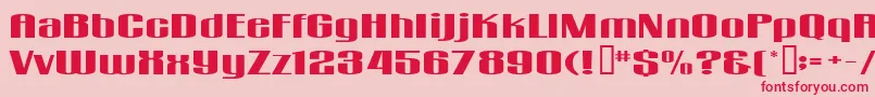 フォントGogoSquat – ピンクの背景に赤い文字