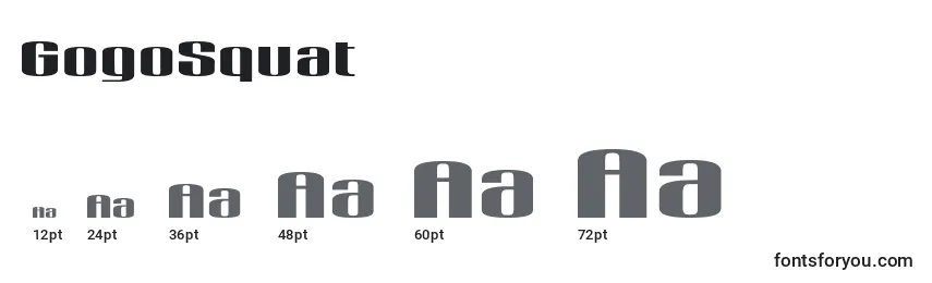 Размеры шрифта GogoSquat