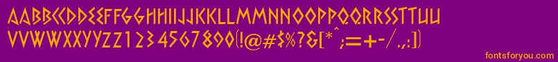 Xebec Font – Orange Fonts on Purple Background