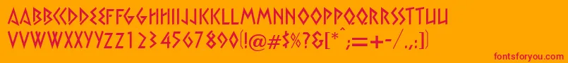 Xebec Font – Red Fonts on Orange Background