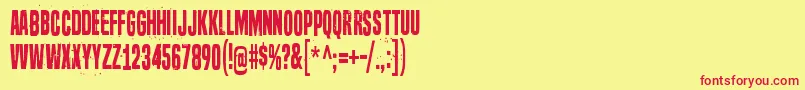 SevenDeadlySins Font – Red Fonts on Yellow Background