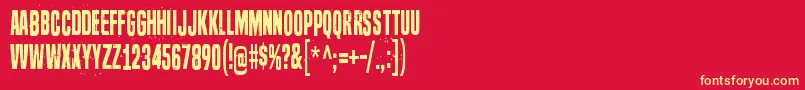 Czcionka SevenDeadlySins – żółte czcionki na czerwonym tle