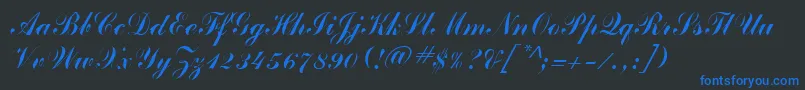 ClarionRegular-Schriftart – Blaue Schriften auf schwarzem Hintergrund