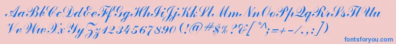 ClarionRegular-Schriftart – Blaue Schriften auf rosa Hintergrund