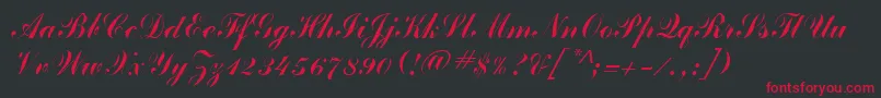 フォントClarionRegular – 黒い背景に赤い文字