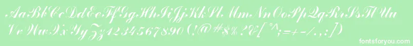 フォントClarionRegular – 緑の背景に白い文字