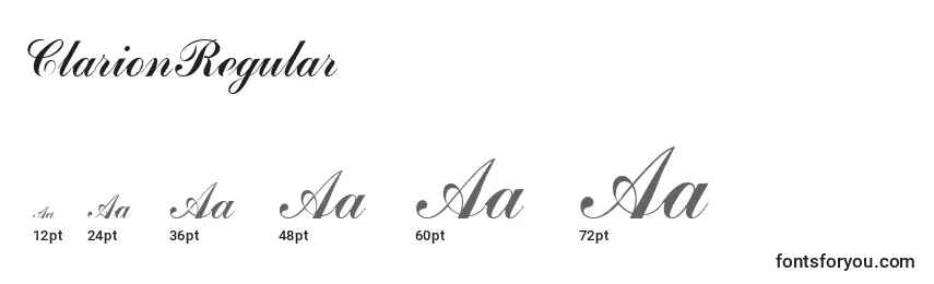 ClarionRegular Font Sizes