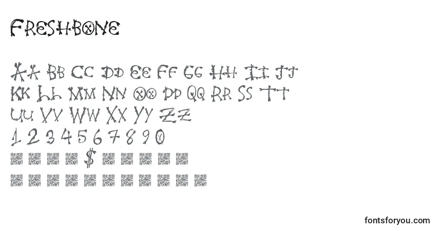 Шрифт Freshbone – алфавит, цифры, специальные символы