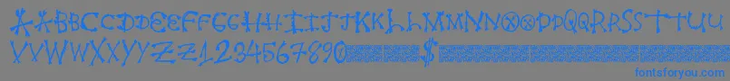 Freshbone-Schriftart – Blaue Schriften auf grauem Hintergrund