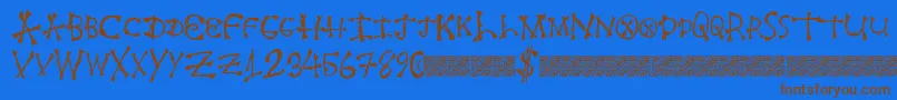 Freshbone Font – Brown Fonts on Blue Background