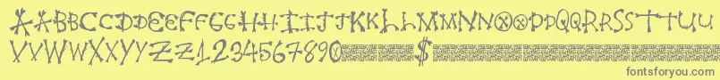 Freshbone-fontti – harmaat kirjasimet keltaisella taustalla