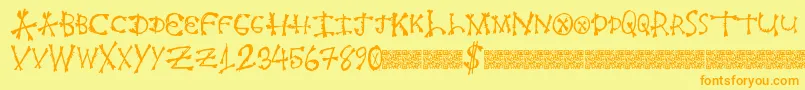Шрифт Freshbone – оранжевые шрифты на жёлтом фоне