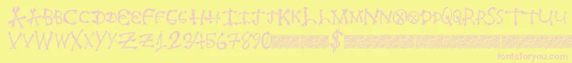 Freshbone Font – Pink Fonts on Yellow Background