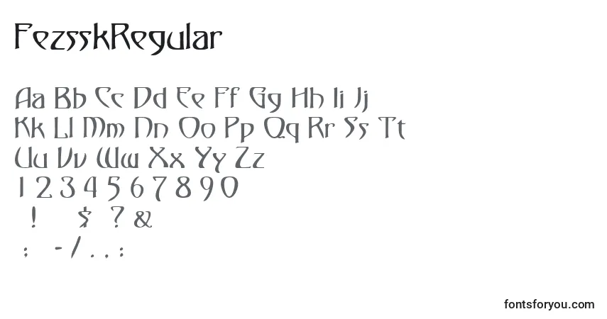 Czcionka FezsskRegular – alfabet, cyfry, specjalne znaki