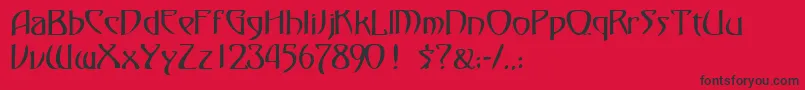 FezsskRegular Font – Black Fonts on Red Background