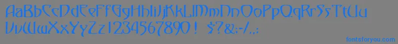 フォントFezsskRegular – 灰色の背景に青い文字