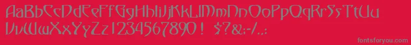 FezsskRegularフォントについての詳細 フォントFezsskRegular – 赤い背景に灰色の文字