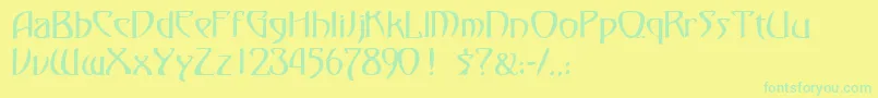 Police FezsskRegular – polices vertes sur fond jaune