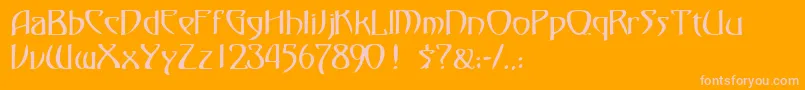 FezsskRegular-fontti – vaaleanpunaiset fontit oranssilla taustalla