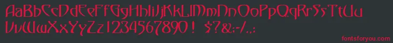 FezsskRegular Font – Red Fonts on Black Background