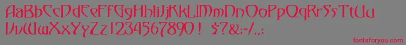 FezsskRegular-Schriftart – Rote Schriften auf grauem Hintergrund