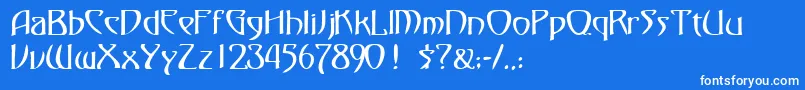 Lisätietoja FezsskRegular-fontista FezsskRegular-fontti – valkoiset fontit sinisellä taustalla
