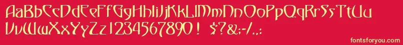 フォントFezsskRegular – 黄色の文字、赤い背景