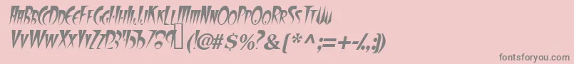 FangsscapssskItalic Font – Gray Fonts on Pink Background