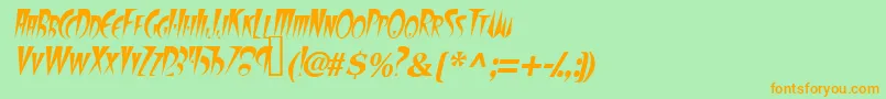 FangsscapssskItalic Font – Orange Fonts on Green Background