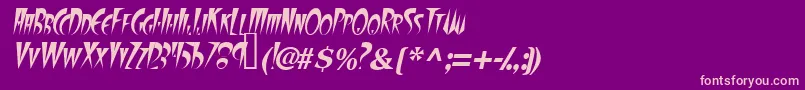 FangsscapssskItalic Font – Pink Fonts on Purple Background