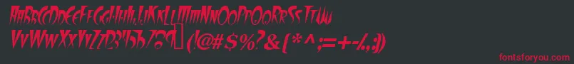 FangsscapssskItalic Font – Red Fonts on Black Background