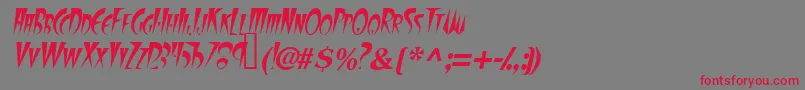 フォントFangsscapssskItalic – 赤い文字の灰色の背景