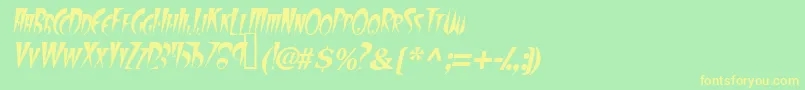 FangsscapssskItalic Font – Yellow Fonts on Green Background