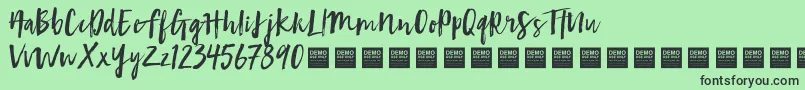 FirstTakeDemo Font – Black Fonts on Green Background